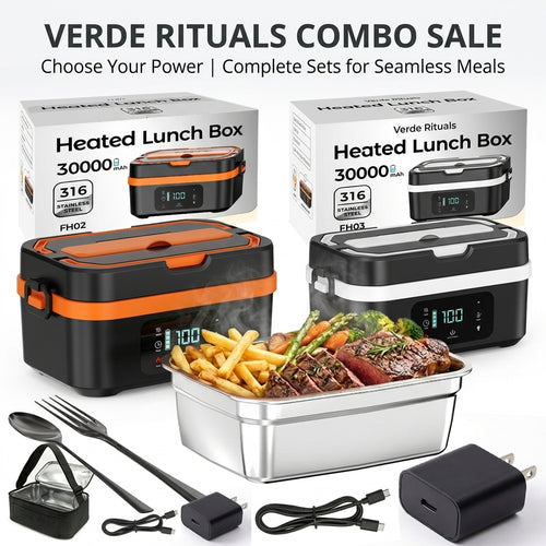 Verde Combo HeatFlow Cordless Bento Box – Double the Capacity, Zero Compromise